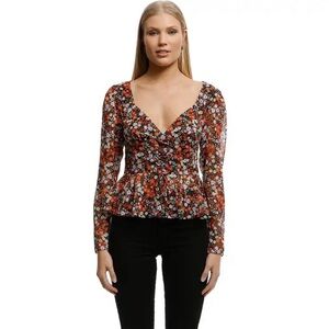 The East Order Orange Floral Top
